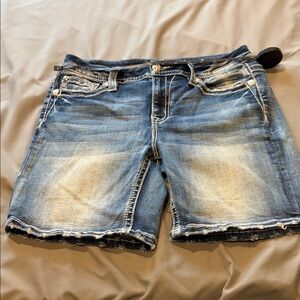 Miss Me Faded Blue Jean Shorts